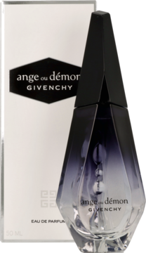 Givenchy Ange ou Démon woda perfumowana 50 ml, z flakonem o fasetowanym kształcie, przy białym pudełku.