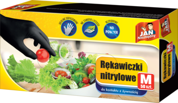 JAN NIEZBĘDNY ,rękawiczki nitrylowe,  czarne, rozmiar M,kompozycja-2