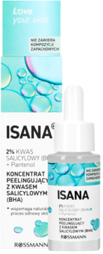 ISANA Love Your Skin ,peeling-koncentrat do twarzy, z kwasem salicylowym,kompozycja-2