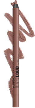 NYX Line Loud Lip Pencil w odcieniu nude, wodoodporna, matowa, z widoczną kreską koloru.