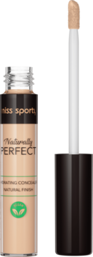 Nawilżający korektor Miss Sporty Naturally Perfect w beżowym odcieniu z aplikatorem, widok z przodu.