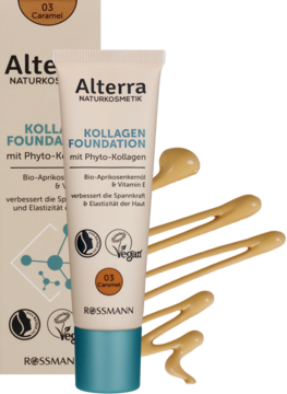 ALTERRA Kollagen ,kolagenowy podkład, nr 03 Caramel,kompozycja-2