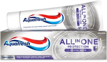 AQUAFRESH All in One Protection ,pasta do zębów, Crystal White,kompozycja-2
