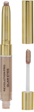 Revolution Pro Glam Eyes 2w1 cień do powiek w złotej oprawie: sztyft i płynny aplikator, odcień szampański.
