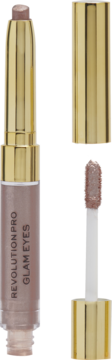 Revolution Pro Glam Eye Duo Mesmerize, złoto-różowy cień 2w1: wykręcany sztyft i płynny z aplikatorem.