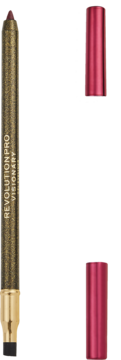 Złota kredka Revolution Pro Visionary Gel Eyeliner Pencil, z bordową końcówką, idealna do smokey eye i blendowania.