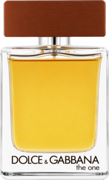 Dolce & Gabbana The One For Men woda toaletowa w szklanej butelce z bursztynowym płynem i matową, brązową zakrętką.