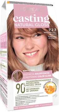 L'ORÉAL PARIS CASTING NATURAL GLOSS ,farba do włosów, półtrwała, nr 723 Migdałowy Blond,kompozycja-2