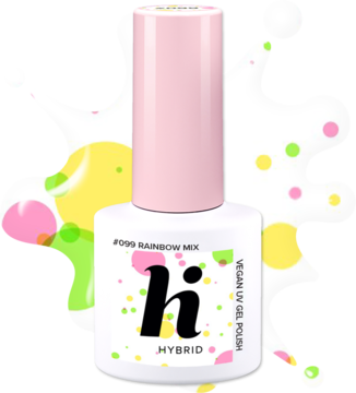 HI HYBRID ,lakier hybrydowy, #099 Rainbow Mix,kompozycja-2