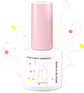 HI HYBRID ,lakier hybrydowy, #144 Cotton Candy Sprinkles,kompozycja-2