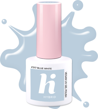 HI HYBRID ,lakier hybrydowy, #317 Blue White,kompozycja-2