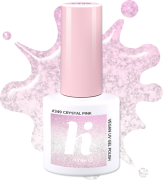 HI HYBRID ,lakier hybrydowy, #349 Crystal Pink,kompozycja-2