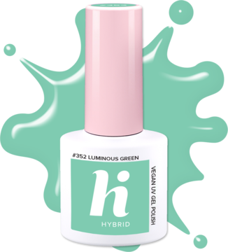 HI HYBRID ,lakier hybrydowy, #352 Luminous Green,kompozycja-2