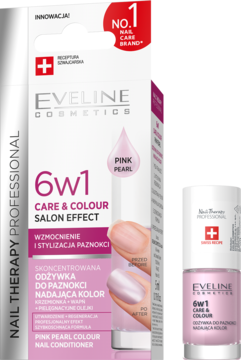 EVELINE COSMETICS Nail Therapy Professional 6w1 Care & Colour,odżywka do paznokci, skoncentrowana, nadająca kolor, Pink Pearl,kompozycja-2