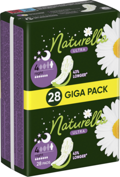NATURELLA Ultra ,podpaski higieniczne, ze skrzydełkami, na noc,kompozycja-1