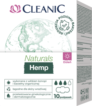 CLEANIC Naturals Hemp,podpaski higieniczne na dzień,kompozycja-2