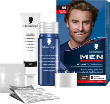 SCHWARZKOPF MEN ,żel do włosów, koloryzujący, nr 60 Medium Brown,kompozycja-2