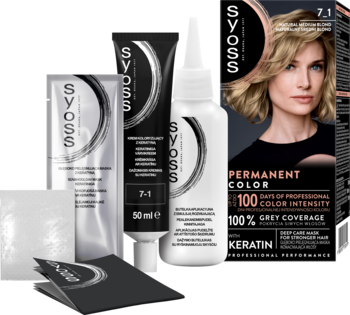 SYOSS Permanent Color ,farba do wlosów, trwała, nr 7_1, Naturalny Średni Blond,kompozycja-2