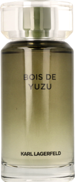 Bois De Yuzu Karl Lagerfeld, męska woda perfumowana, świeży zapach w zielonej butelce z gradientem, widok z przodu.