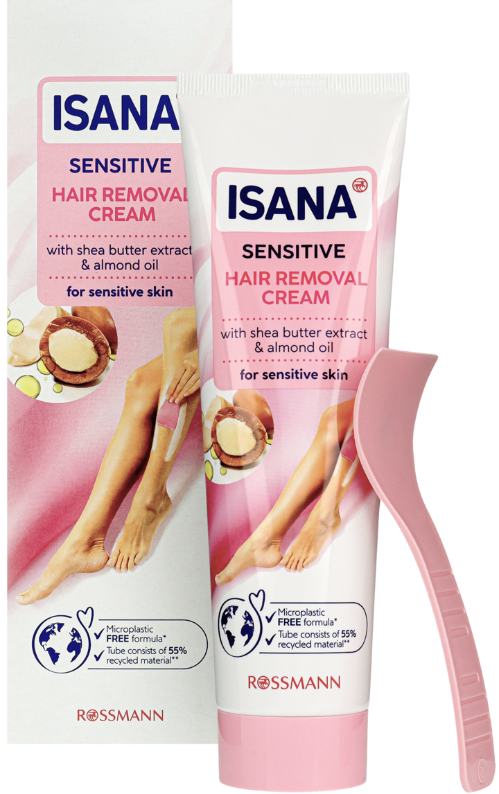 ISANA, Sensitive, krem do depilacji ciała, z witaminą E i olejem morelowym, 150 ml