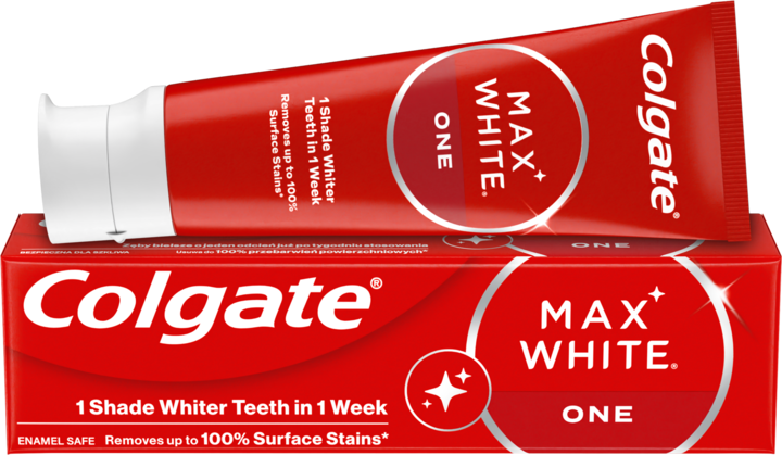 COLGATE, Max White One, pasta do zębów usuwająca przebarwienia powierzchniowe, wybielająca, 75 ml