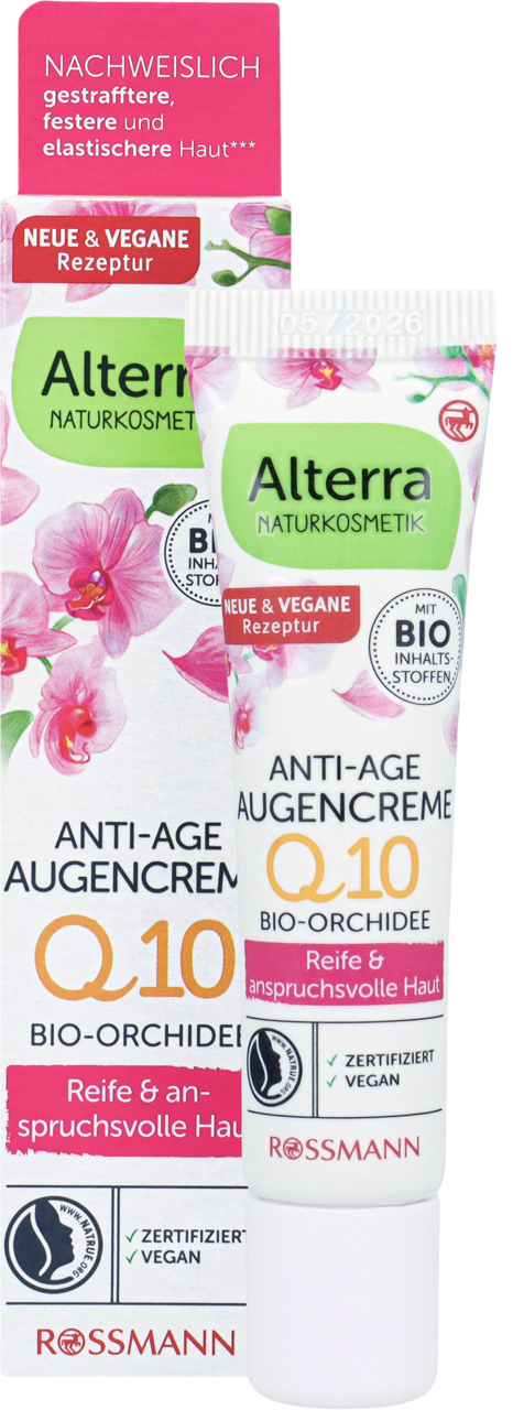 ALTERRA, Anti-Age Q10, krem pod oczy, przeciwzmarszczkowy, z Orchideą, 15 ml