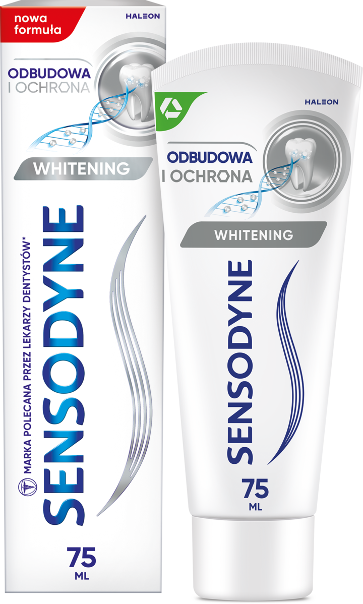 SENSODYNE, Odbudowa i Ochrona Whitening, pasta do zębów, wybielająca, na nadwrażliwość, 75 ml