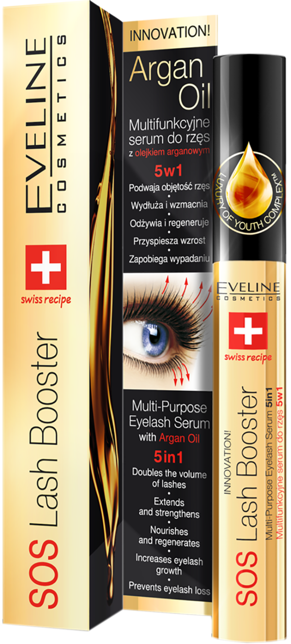 EVELINE COSMETICS, SOS Lash Booster, serum do rzęs, multifunkcyjne, 5w1, 10 ml
