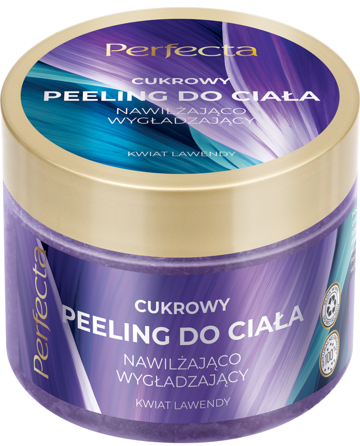 PERFECTA, peeling do ciała, cukrowy, nawilżająco-wygładzający, Kwiat Lawendy, 350 g