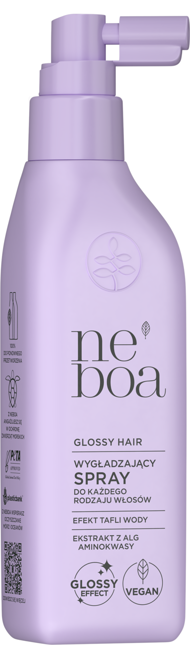 NEBOA, Glossy Hair, spray do włosów każdego rodzaju, wygładzający, efekt tafli wody, 175 ml
