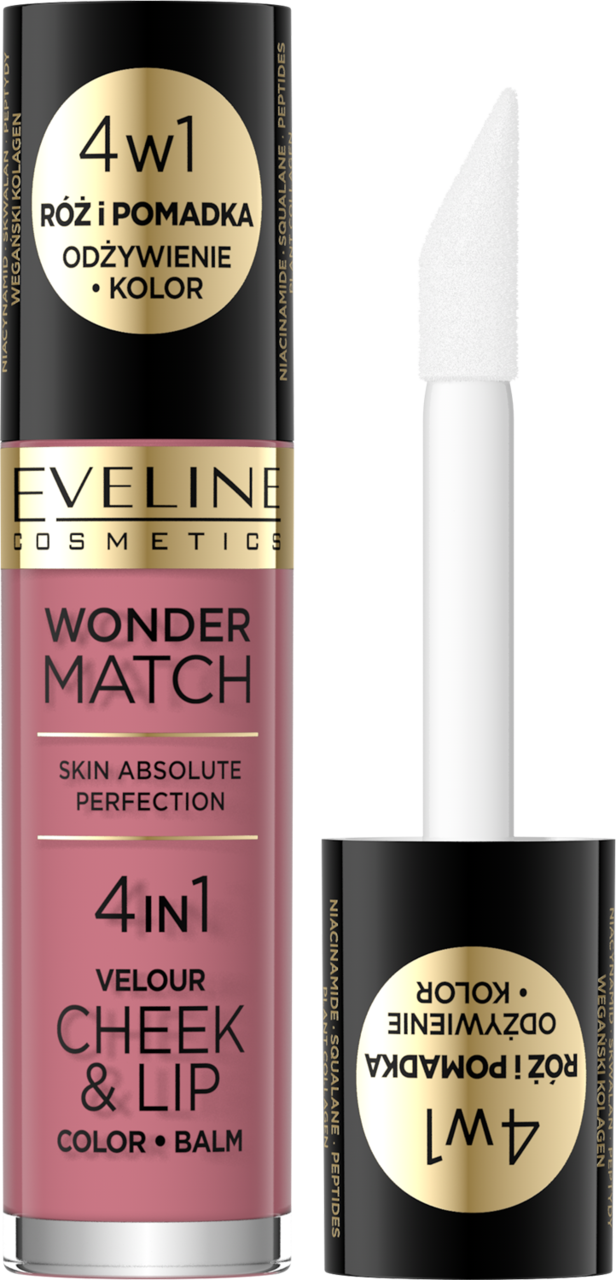 EVELINE COSMETICS, Wonder Match, róż do policzków i pomadka,  4w1, nr 04;, 4,5 ml