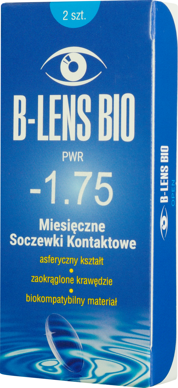 B-LENS, Bio, soczewki kontaktowe, miesięczne, moc: -1,75, 2 szt.