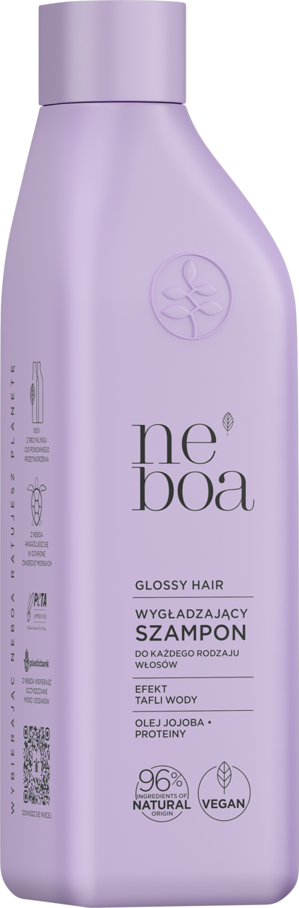 NEBOA, Glossy Hair, szampon do włosów każdego rodzaju, wygładzający, efekt tafli wody, 300 ml