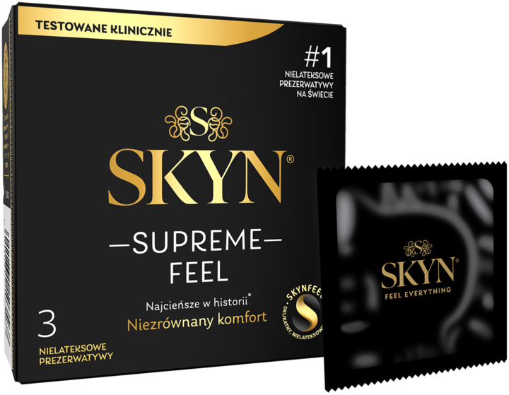 SKYN, Supreme Feel, prezerwatywy nielateksowe, 3 szt.
