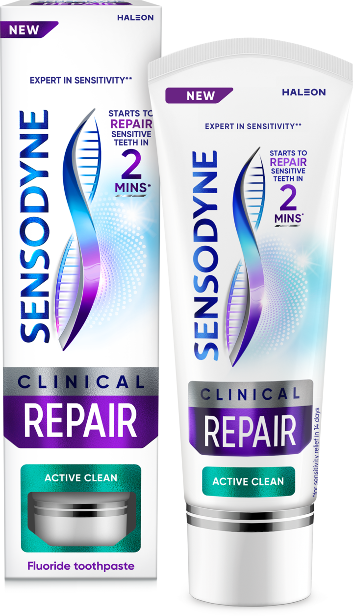 SENSODYNE, Clinical Repair Active Clean, pasta do zębów na nadwrażliwość, 75 ml