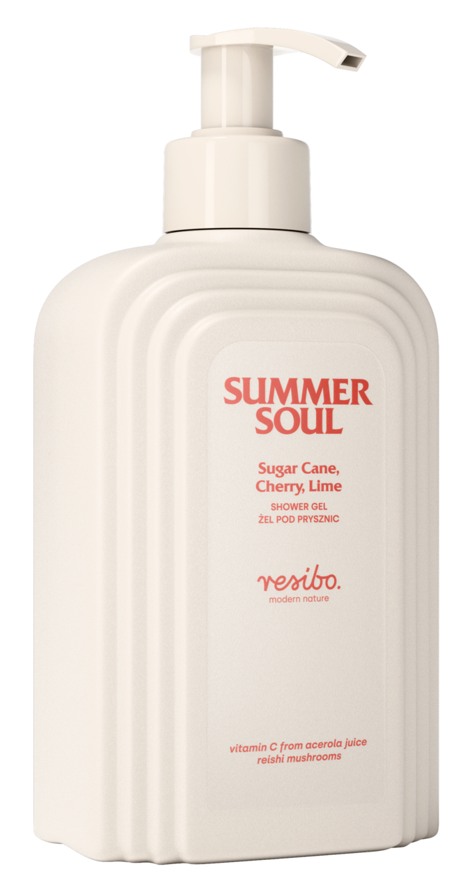 RESIBO, Summer Soul, żel pod prysznic, Trzcina cukrowa, Wiśnia, Limonka, 350 ml