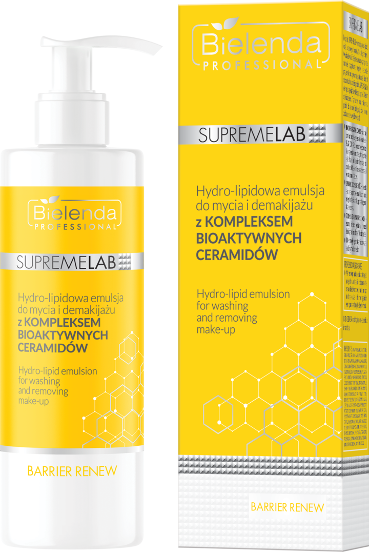 BIELENDA PROFESSIONAL, SupremeLab Barrier Renew, emulsja do mycia twarzy, hydro-lipidowa, z kompleksem bioaktywnych ceramidów, 200 ml