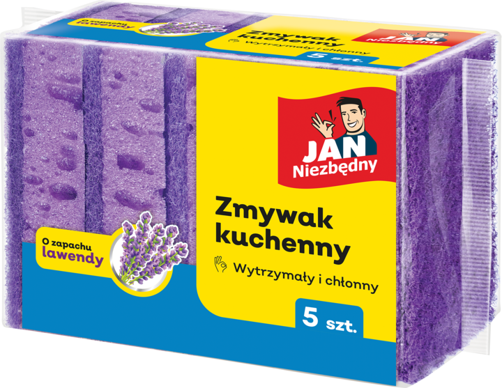 JAN NIEZBĘDNY, zmywak kuchenny, o zapachu lawendy,, 5 szt.