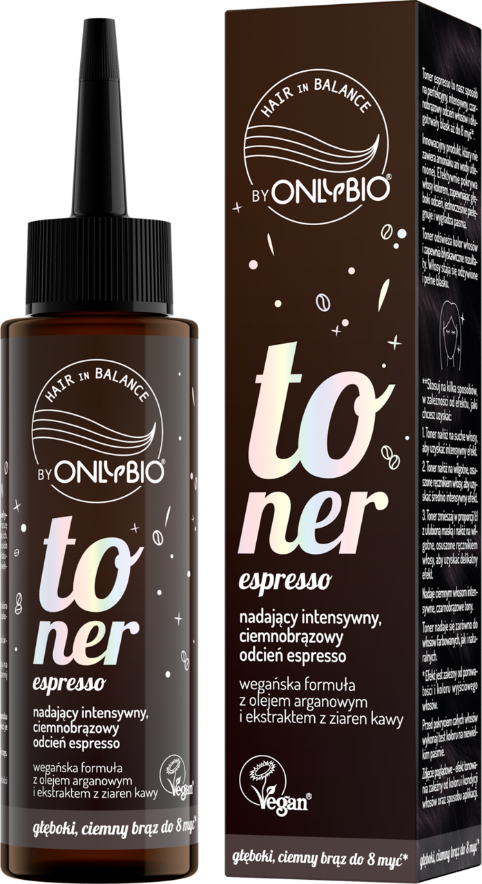 ONLYBIO HAIR IN BALANCE, toner do włosów, Espresso, 100 ml