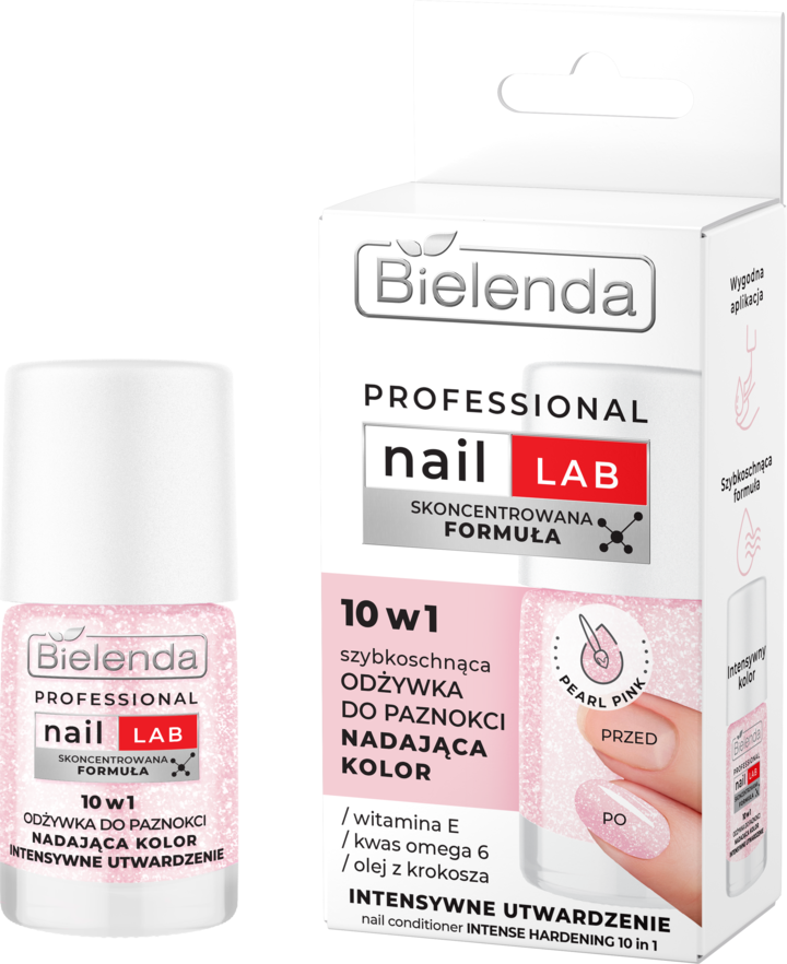 BIELENDA, Professional Nail Lab, odżywka do paznokci, 10w1, Pearl Pink, 5 ml