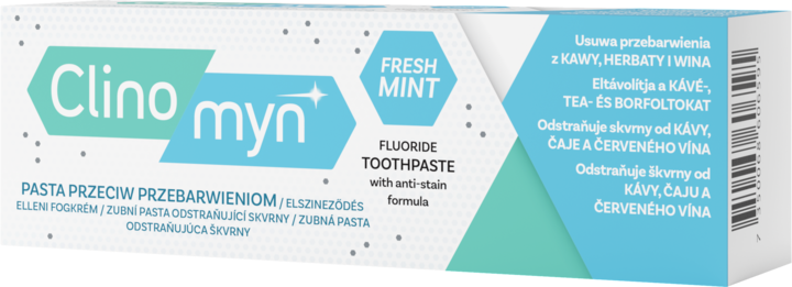 CLINOMYN, Fresh Mint, pasta do zębów, przeciw przebarwieniom, 75 ml