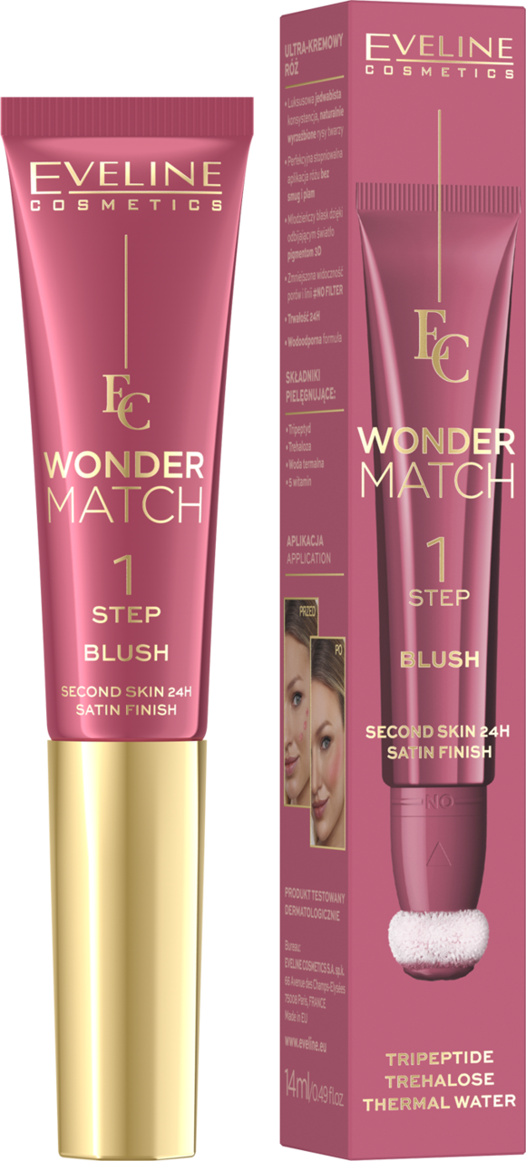 EVELINE COSMETICS, Wonder Match, róż do policzków, kremowy, nr 01;, 14 ml