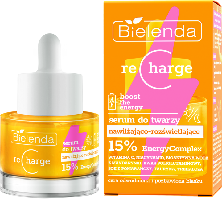 BIELENDA, Recharge, serum do twarzy, nawilżająco-rozświetlające, na dzień i na noc, 30 ml