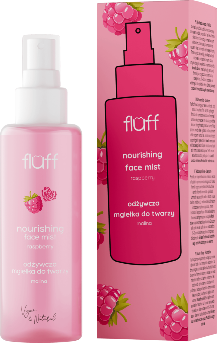 FLUFF, mgiełka do twarzy, odżywcza, Malina, 150 ml