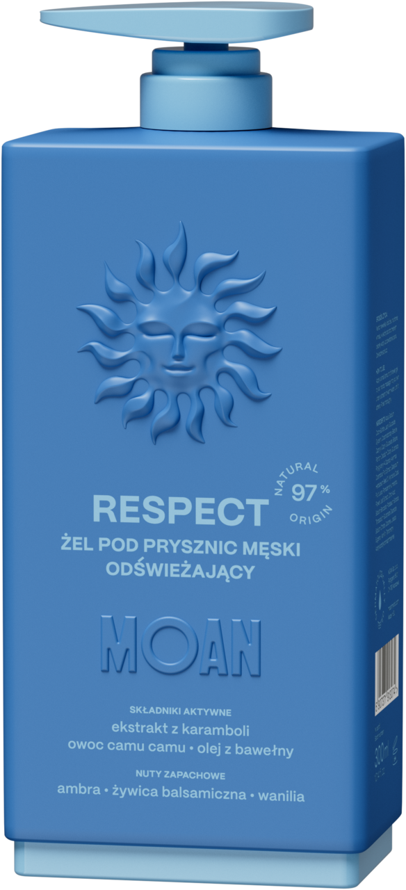 MOAN, Respect, żel pod prysznic dla mężczyzn, odświeżający, 300 ml
