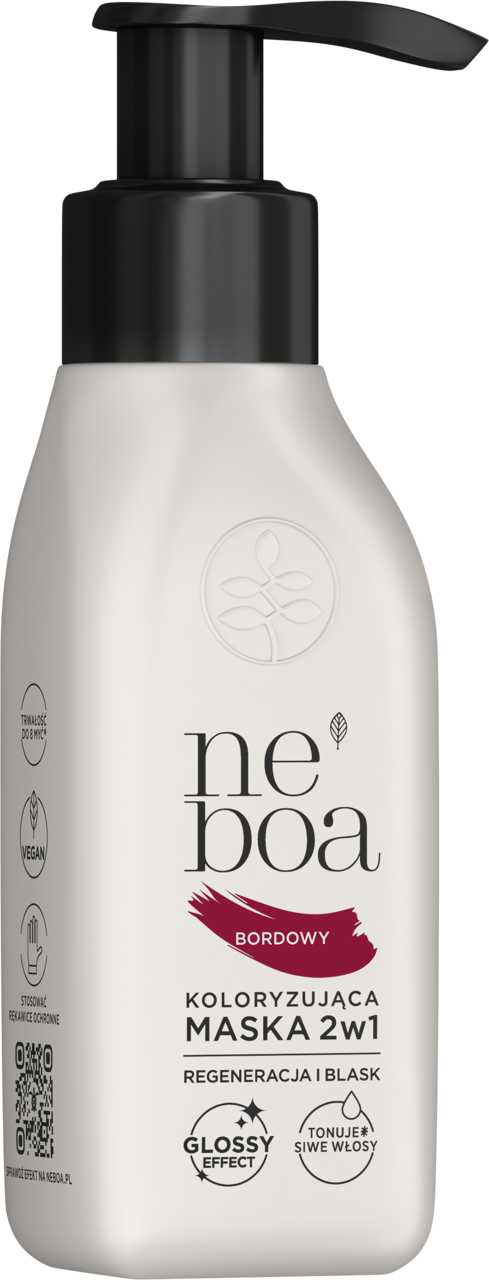 NEBOA, maska do włosów, koloryzująca, 2w1, Bordowy, 100 ml