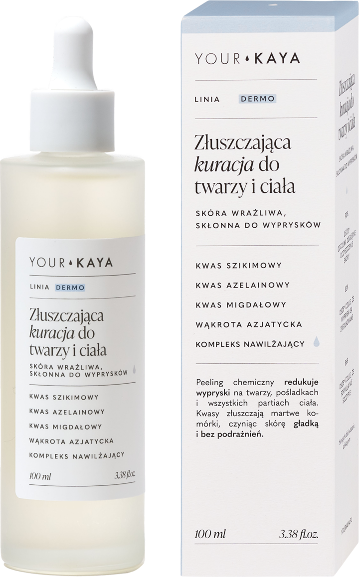 YOUR KAYA, Dermo, kuracja do twarzy i ciała, złuszczająca, 100 ml