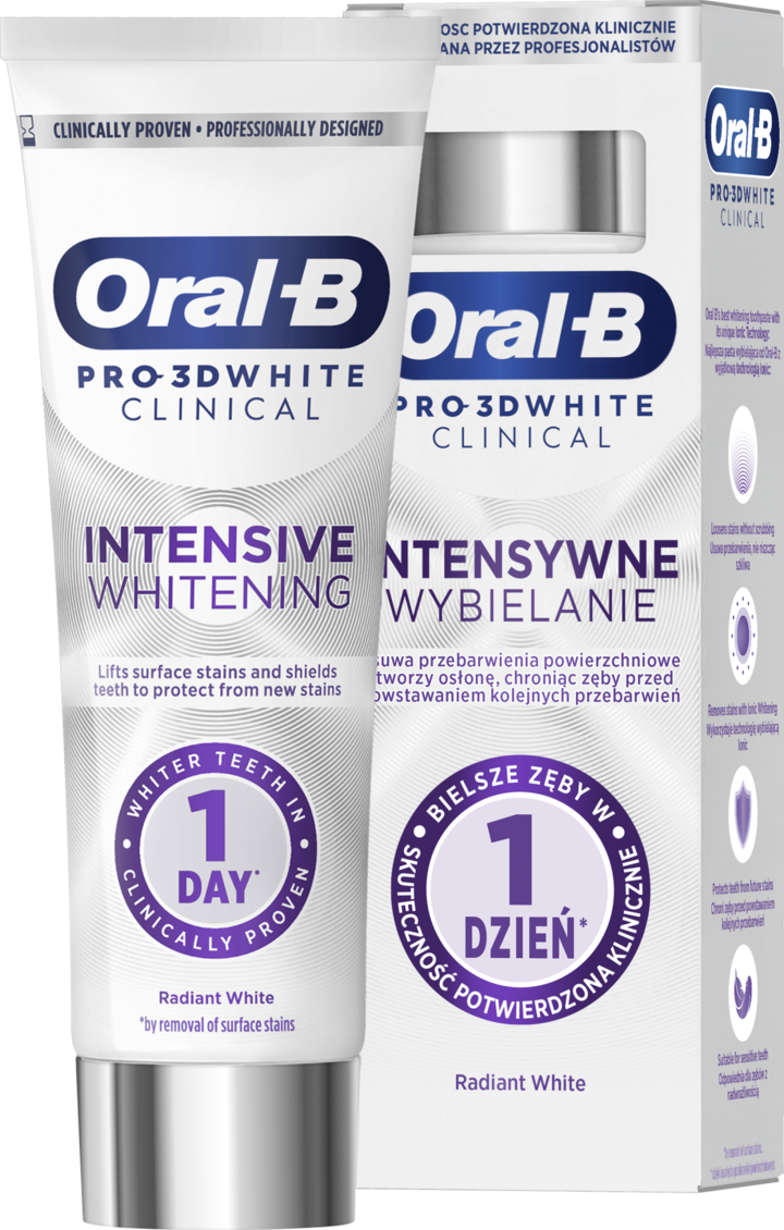 ORAL-B, Pro 3D White, pasta do zębów, wybielająca, Radiant White, 75 ml