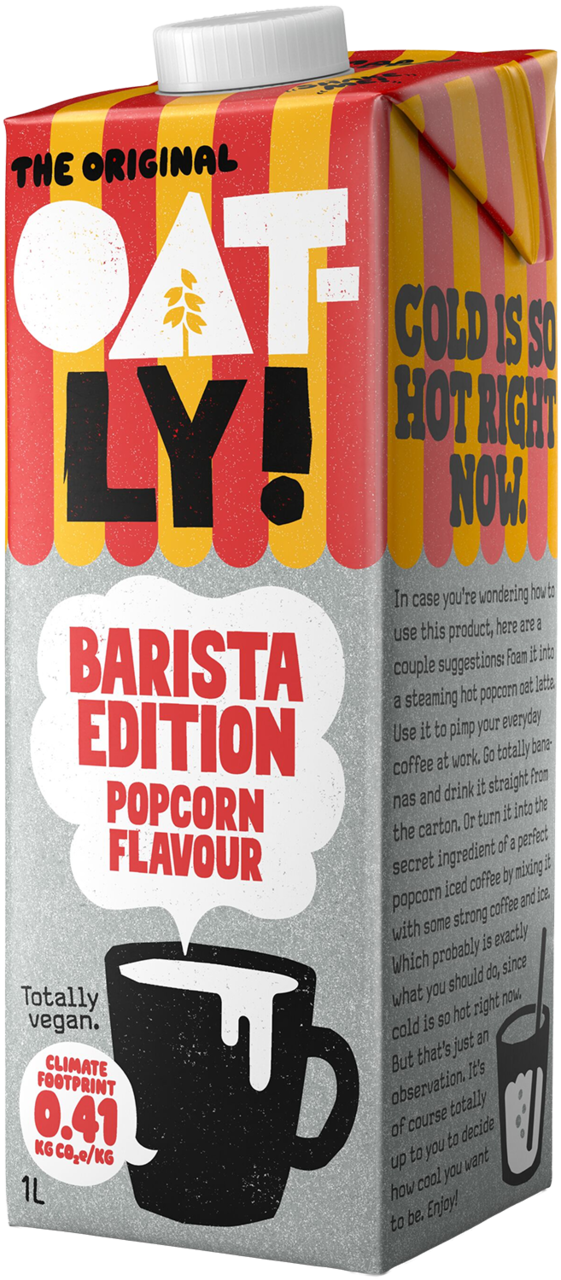 OATLY, napój owsiany dla baristów, o smaku popcornu, 1 l