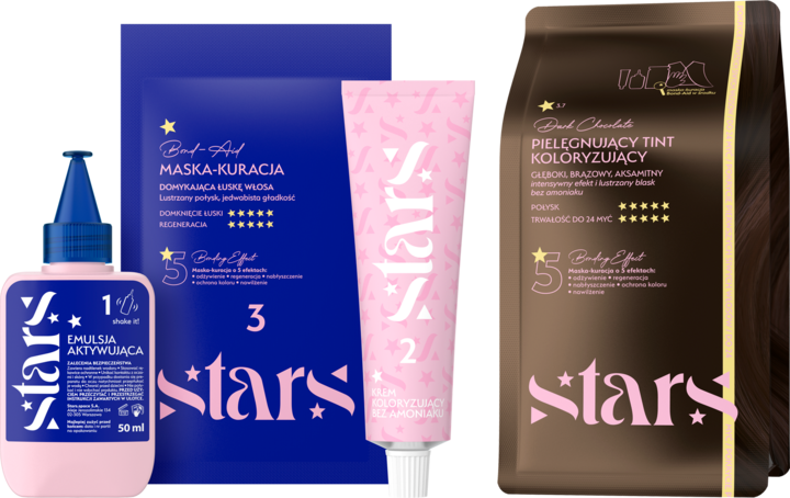 STARS, tint koloryzujący do włosów, nr 3.7 Dark Chocolate, 1 szt.